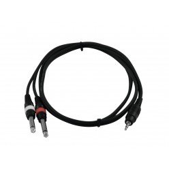 OMNITRONIC Adaptercable 3.5 Jack/2xJack 1.5m bk